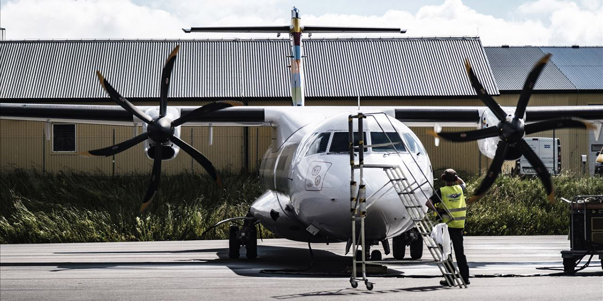 Avin ATR de la aerolnea Braathens Regional Airlines con 100 de SAF.